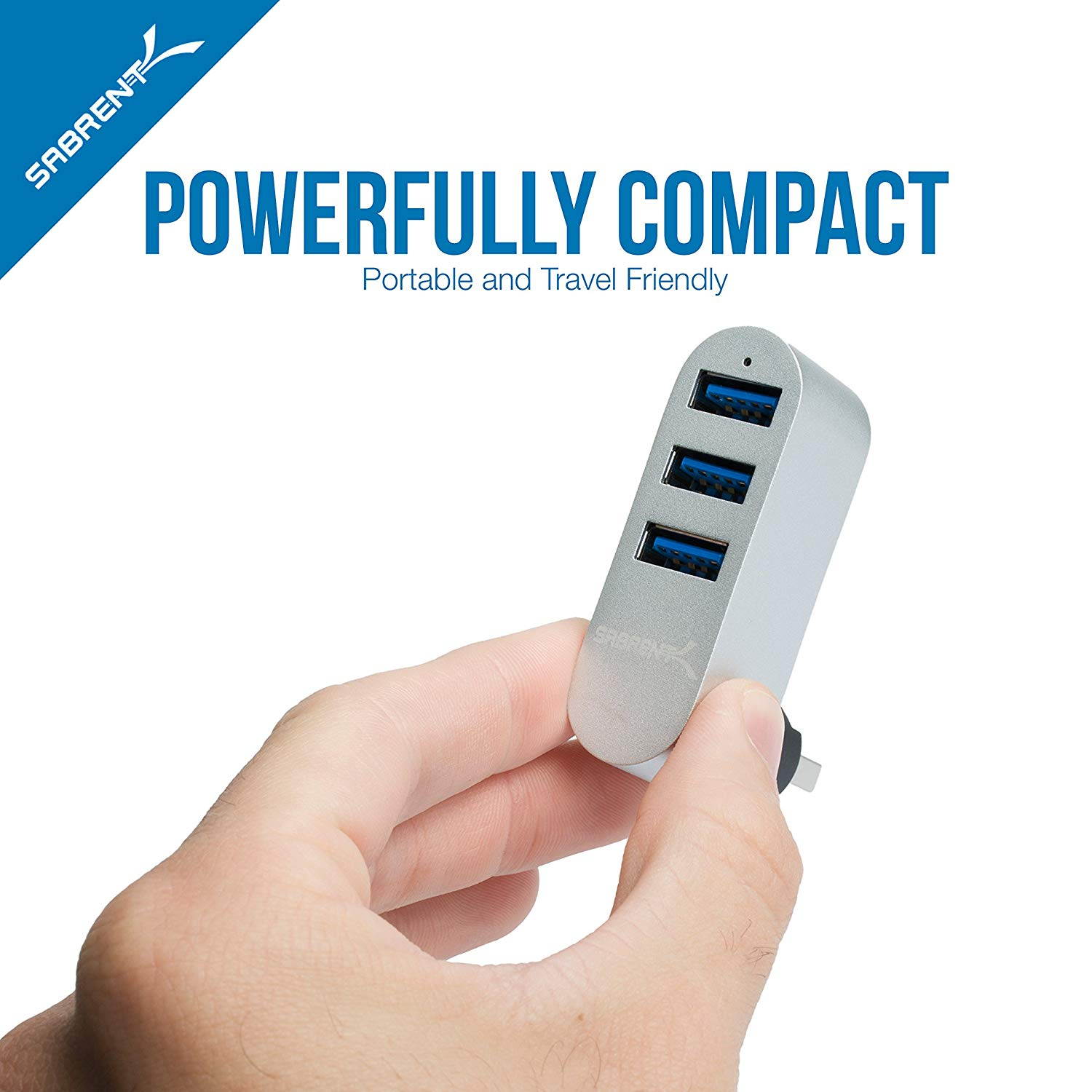 Sabrent Premium 4 Port Aluminum Mini USB 2.0 Hub [90&deg;/180&deg; Degree Rotatable] (HB-UMMC)