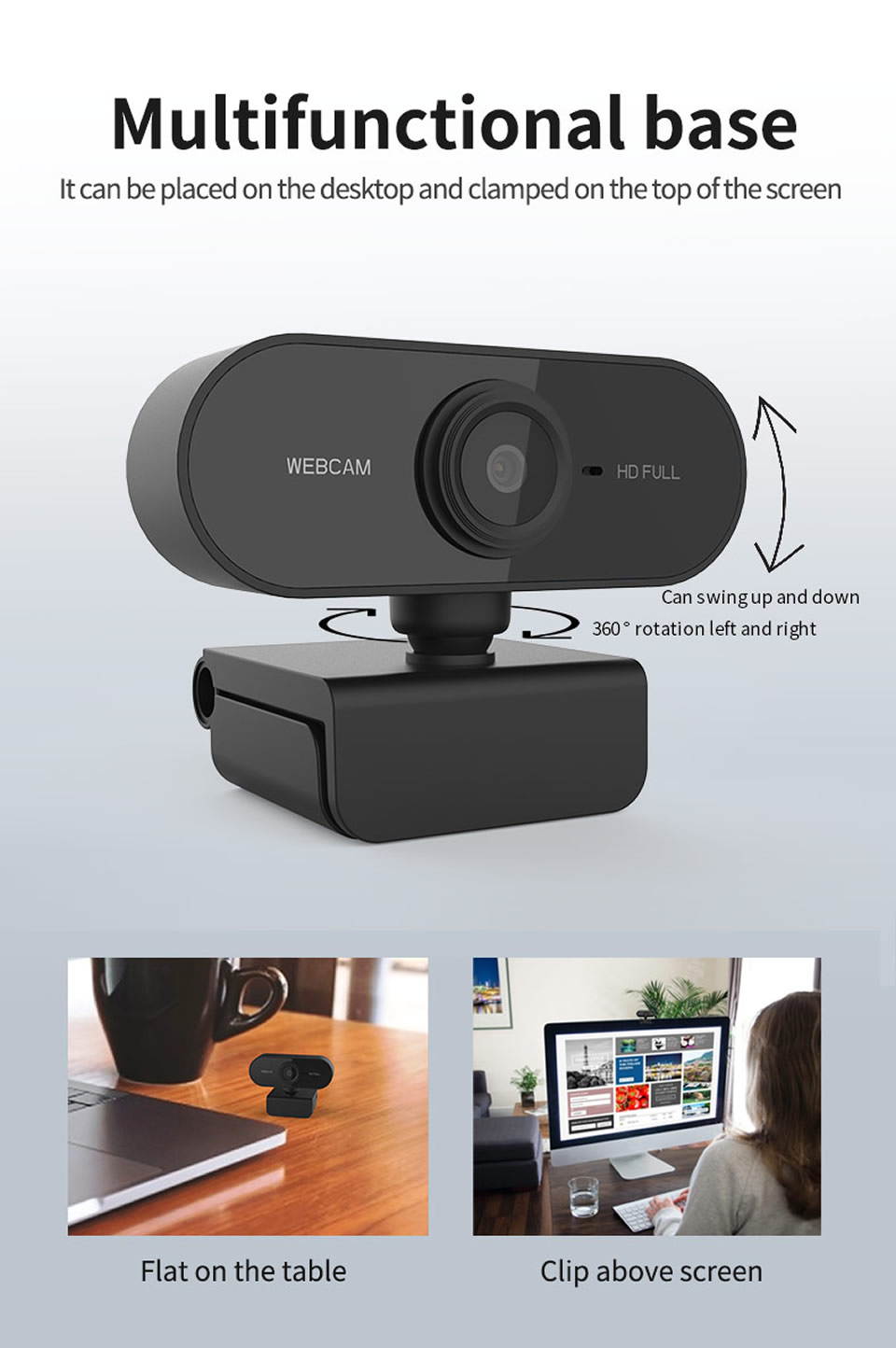 Full HD Webcam for PC/Laptop/Tablet HD 1080P Webcam PC Laptop Camera with Microphone Web Camera Wide Screen Video Calling