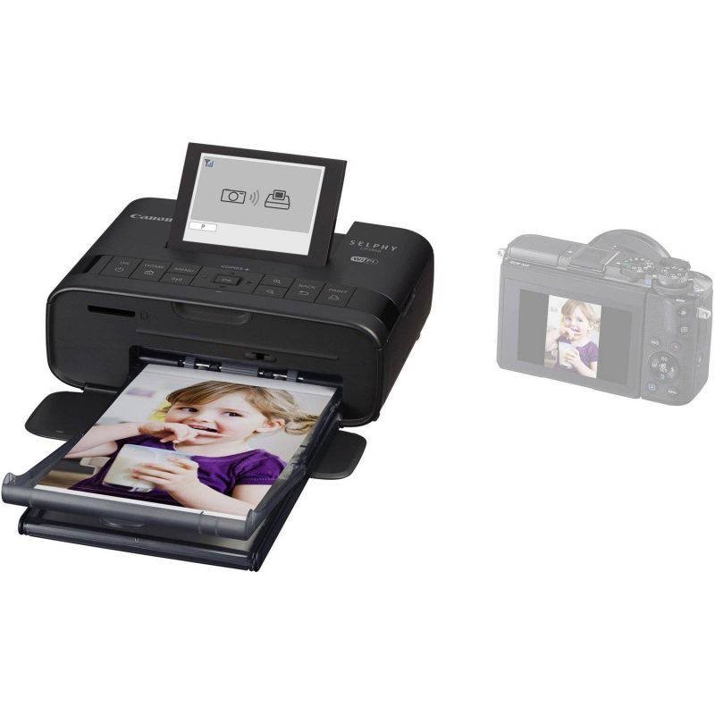 Canon SELPHY CP1300 Wireless Compact Photo Printer (Black) + Canon KP-108IN Color Ink Paper Set (Produces up to 108 of 4 x 6 Prints) + USB Printer Cable + HeroFiber Ultra Gentle Cleaning Cloth