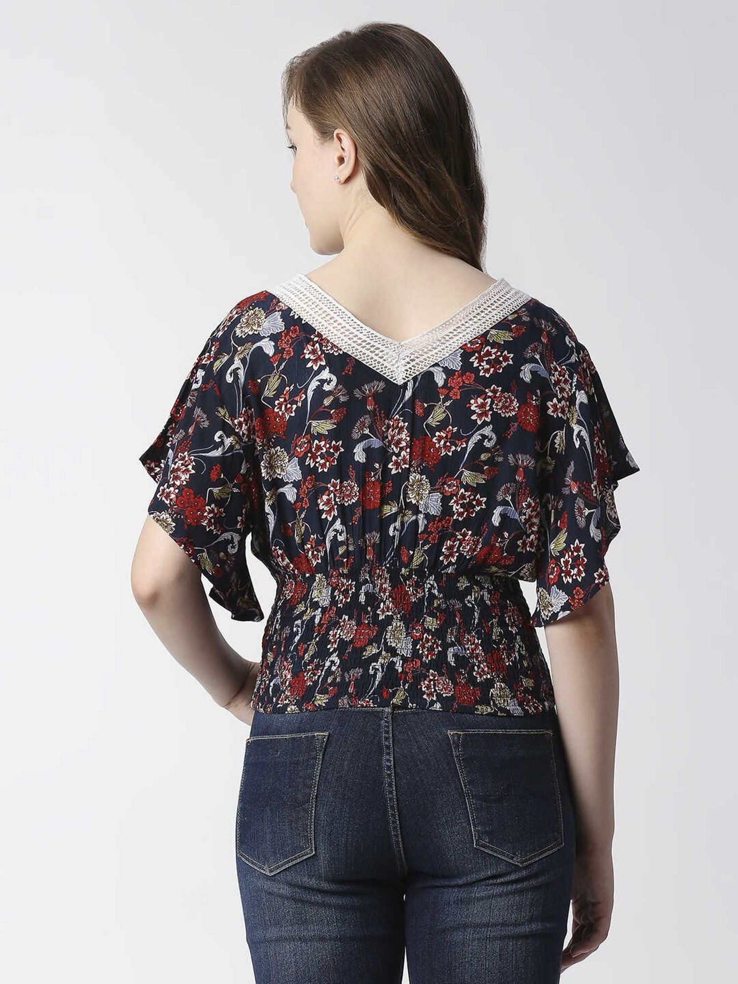Pepe Jeans Black Floral Print Top