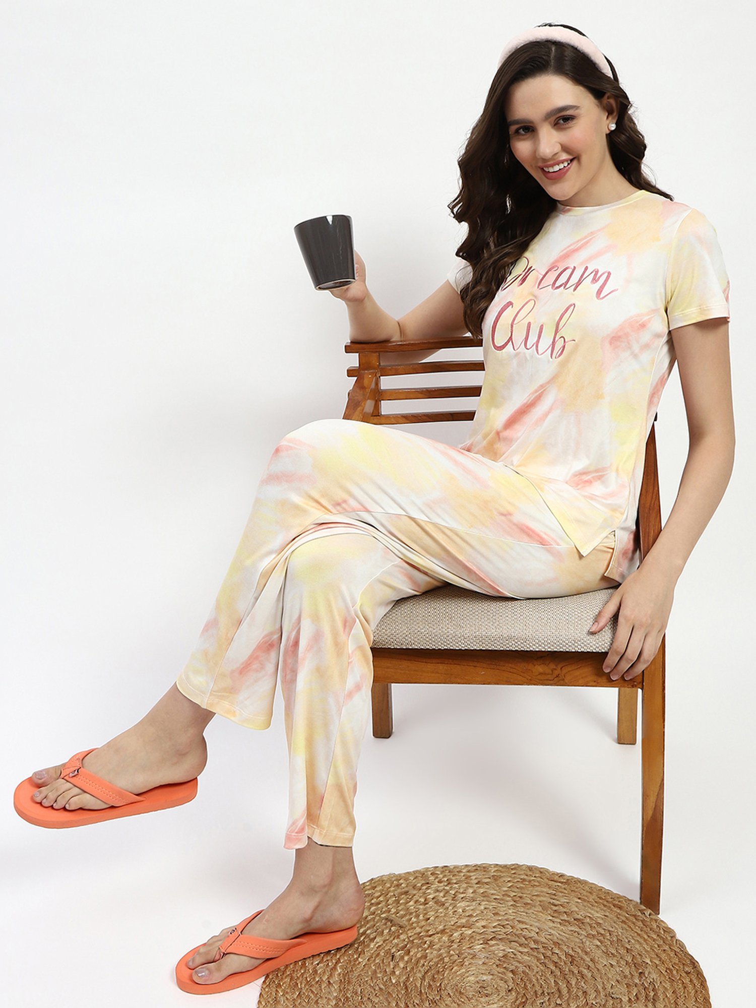 MADAME M Secret Multicolor Graphic Print T-Shirt With Pyjamas