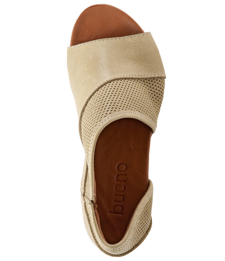 Bueno Tahiti Perforated Leather Asymmetrical Slip-On Sandals
