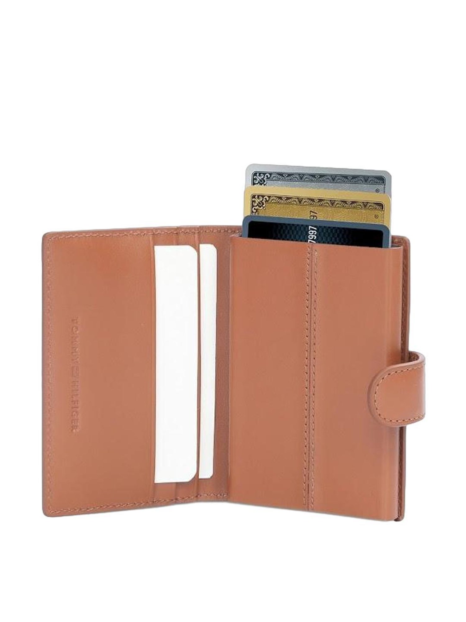 Tommy Hilfiger Tan Textured Free Size Bi-Fold Wallet