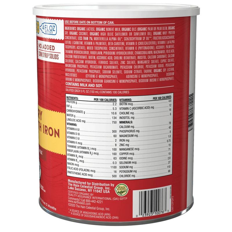 Earth's Best Organic Infant Formula with Iron Powder - 32oz