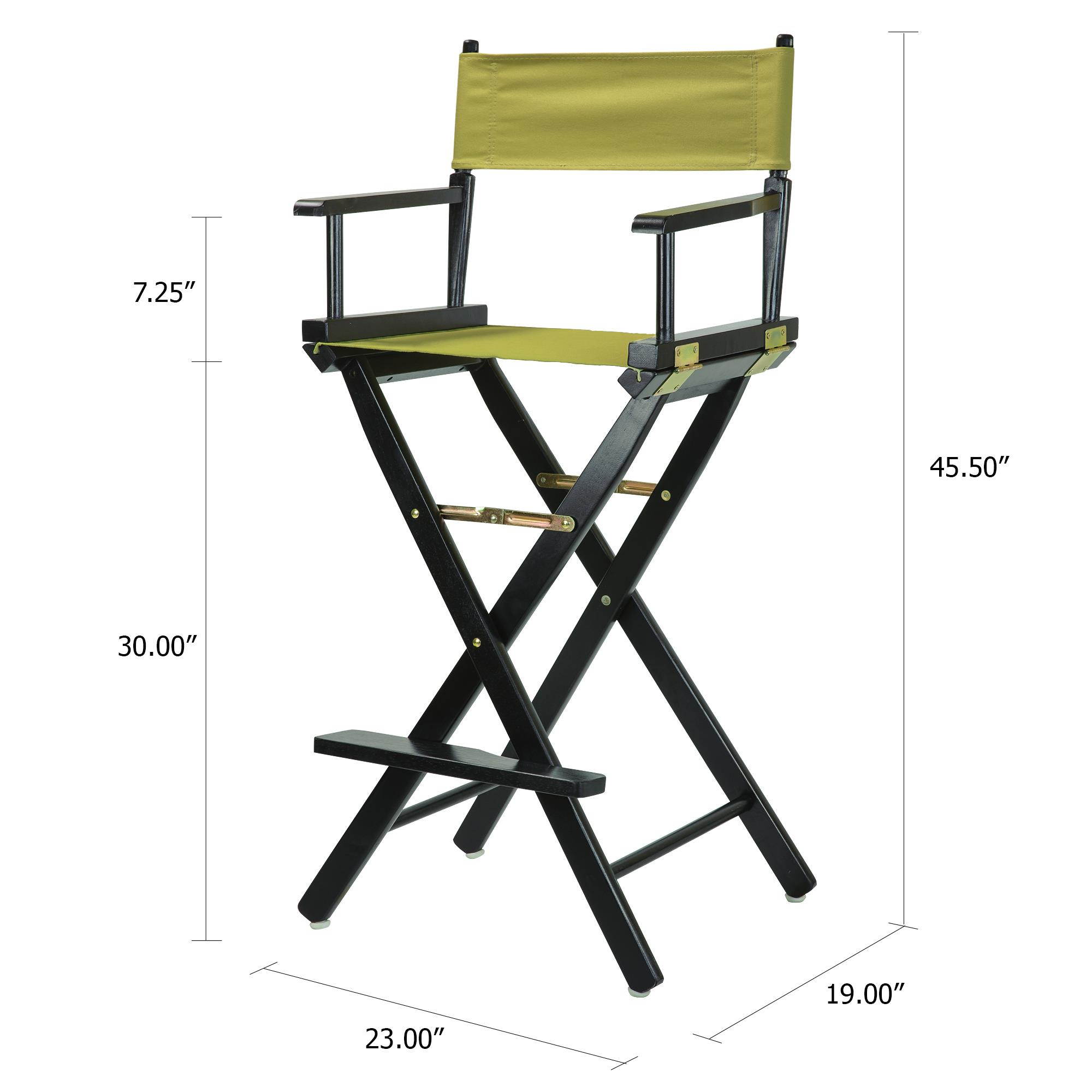 Casual Home 230-02-021-100 30 in. Directors Chair Black Frame with Olive Canvas