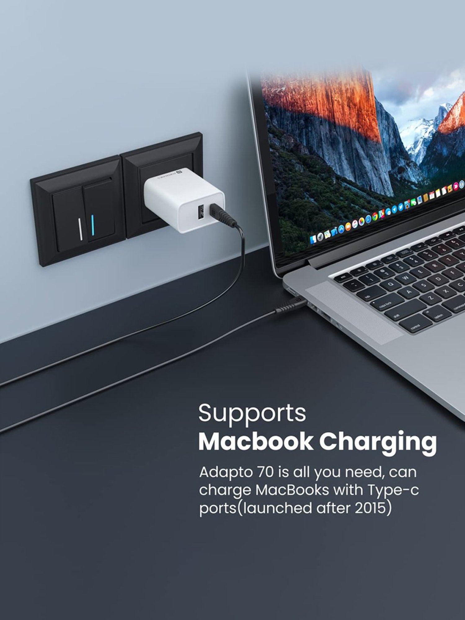 Portronics POR-1832 Adapto 70 33W Fast Adapter Charger with Dual Output (White)