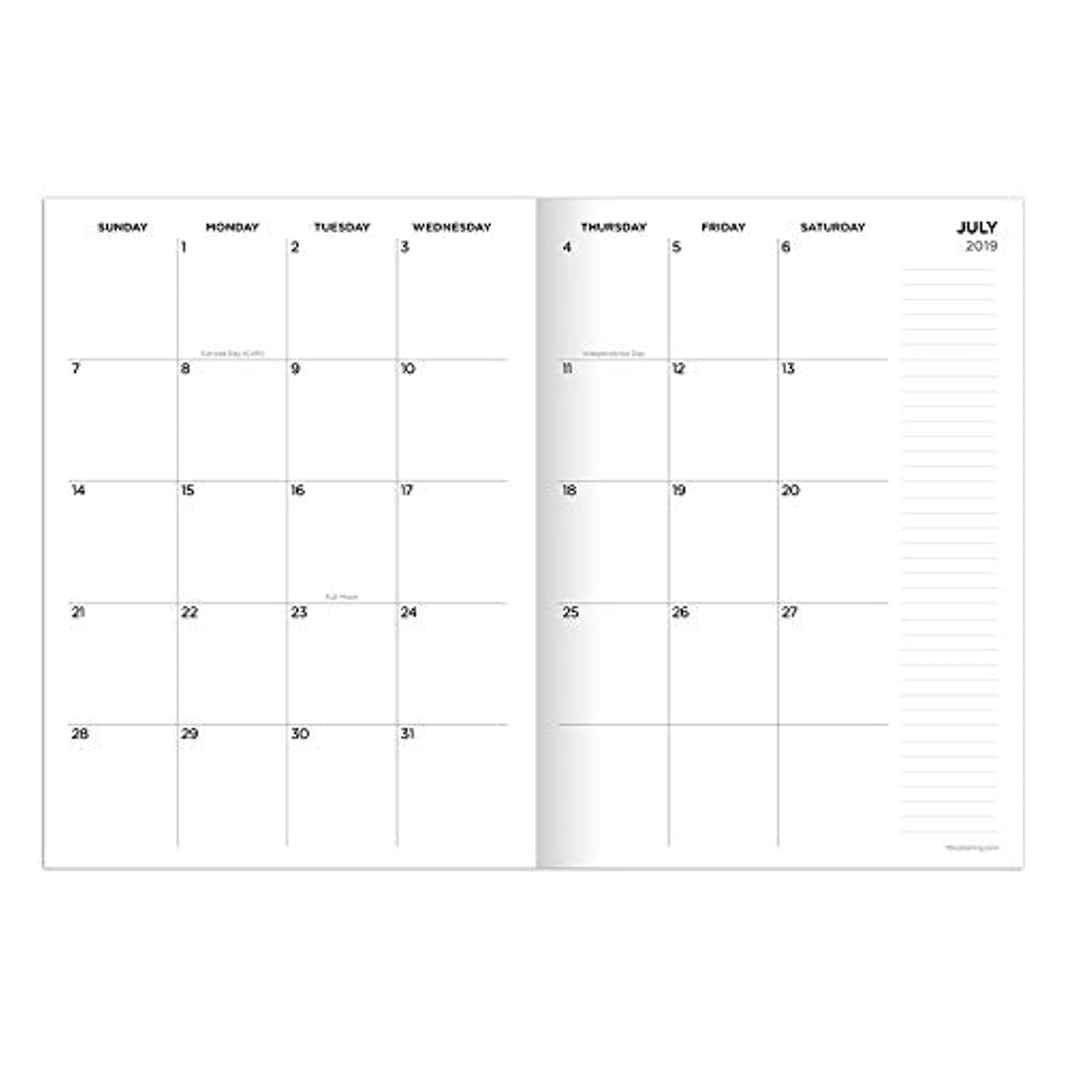 July 2019 - June 2020 Surf Waves Medium Monthly Planner