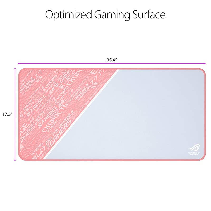 ROG Sheath PNK Limited Edition Extended Gaming Mouse Pad UltraSmooth Surface for PixelPrecise Mouse Control | Durable AntiFray Stitching | NonSlip Rubber Base | Light Portable