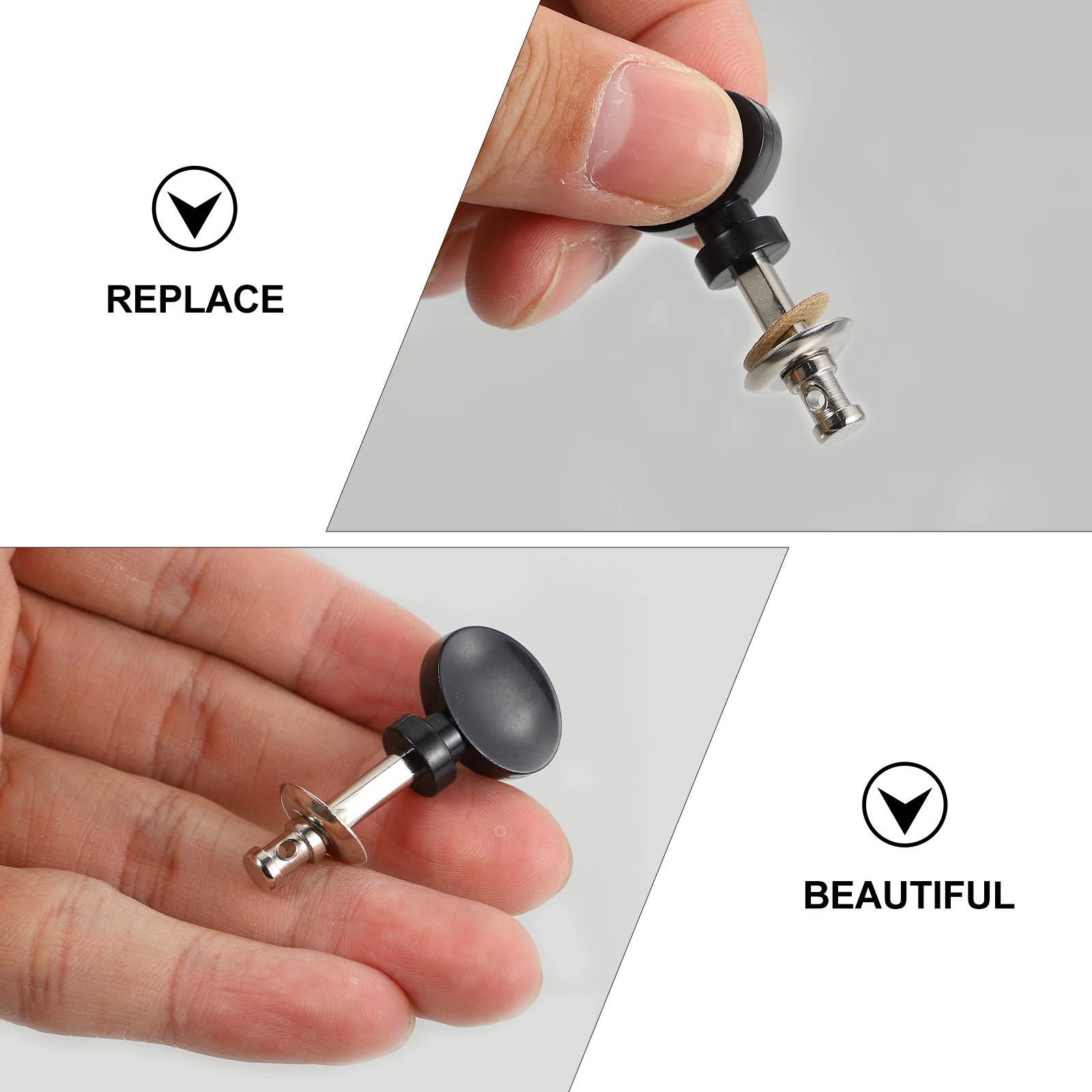 4pcs Useful Tuning Key Peg Ukulele Part Tuners String Tuning Pegs (Black)