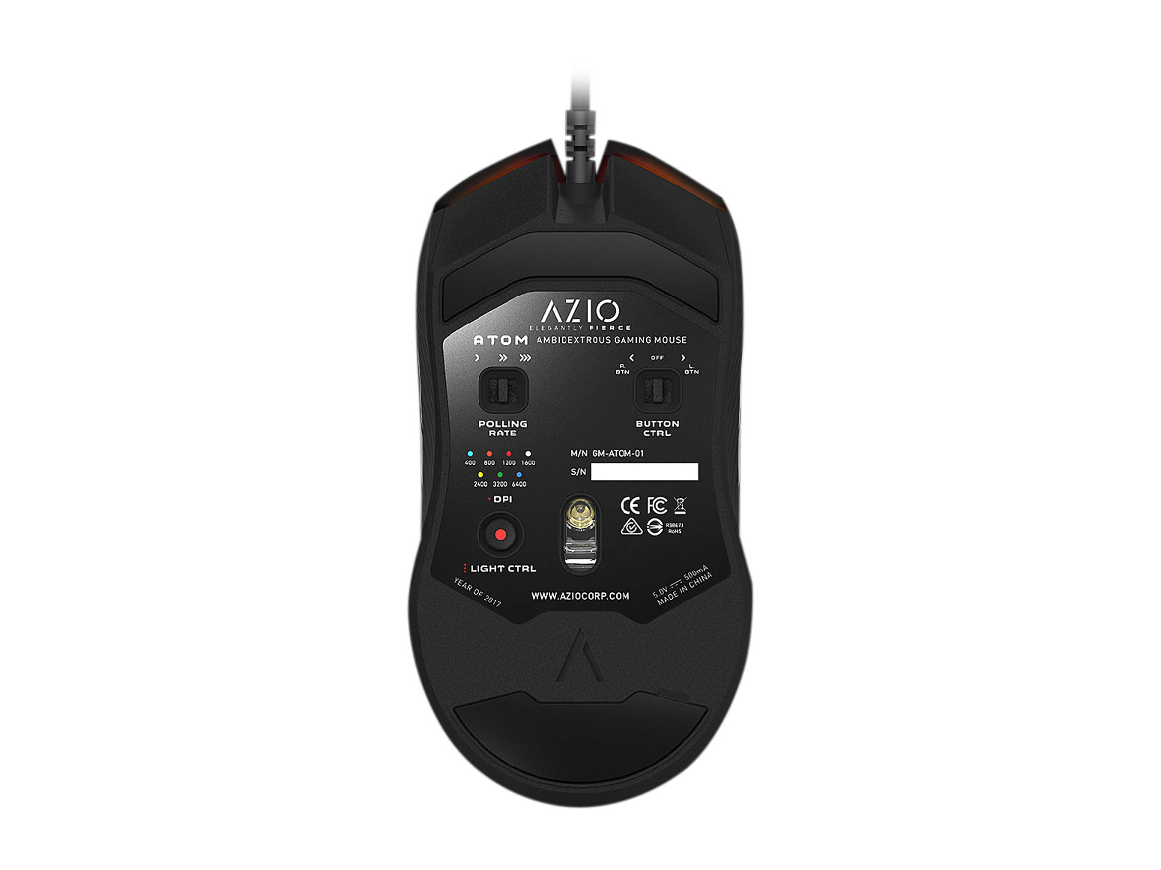 Azio ATOM Ambidextrous Backlit Gaming Mouse