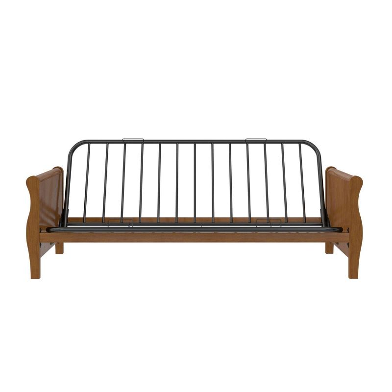 Full Brayden Wood Arm Futon Frame Walnut - Room & Joy