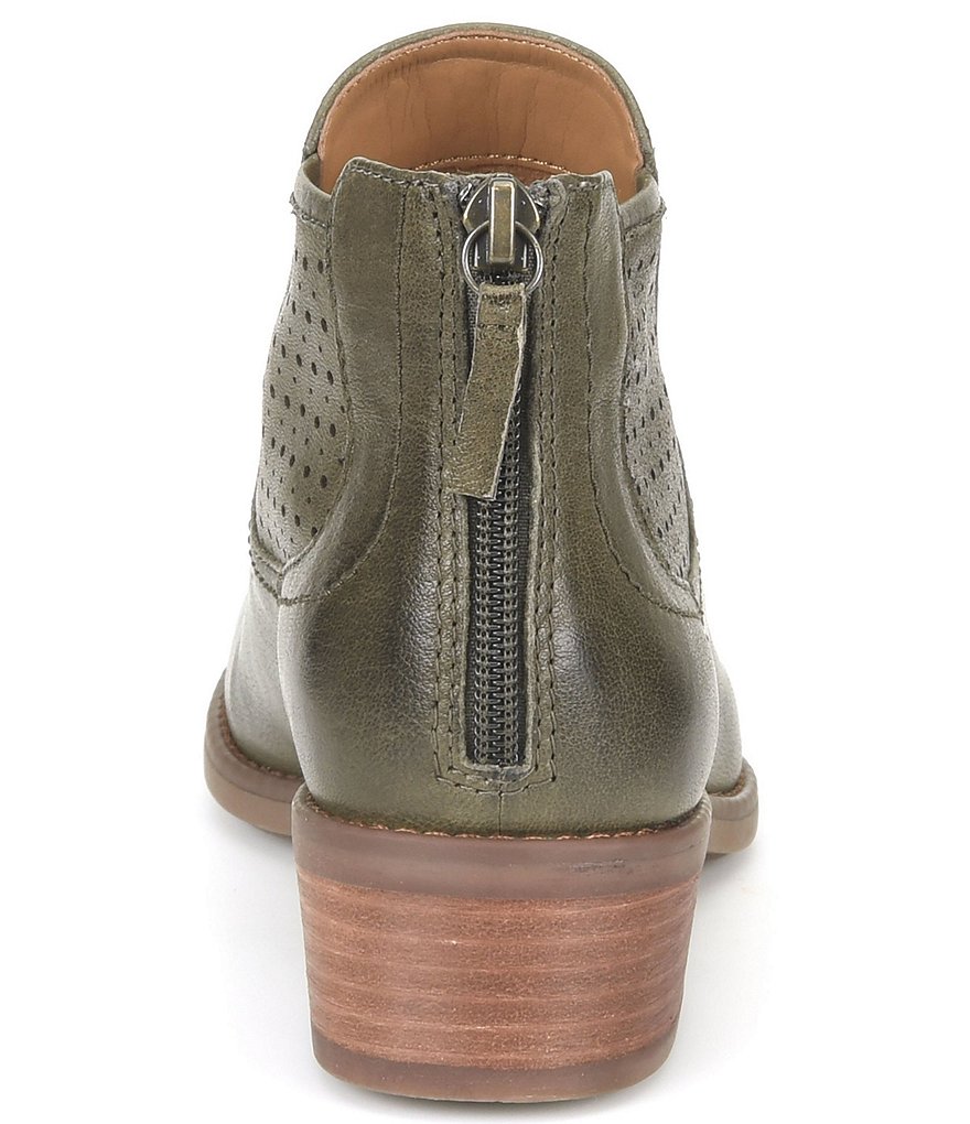 Comfortiva Cadwin Perforated Leather Block Heel Chelsea Booties