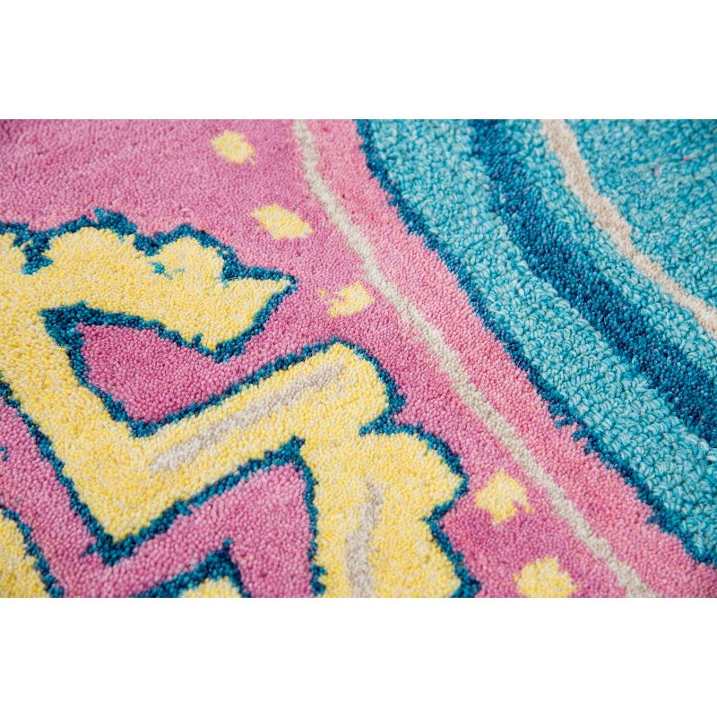 3'X3' Tufted Elephants Round Accent Rug Blue - Rizzy Home