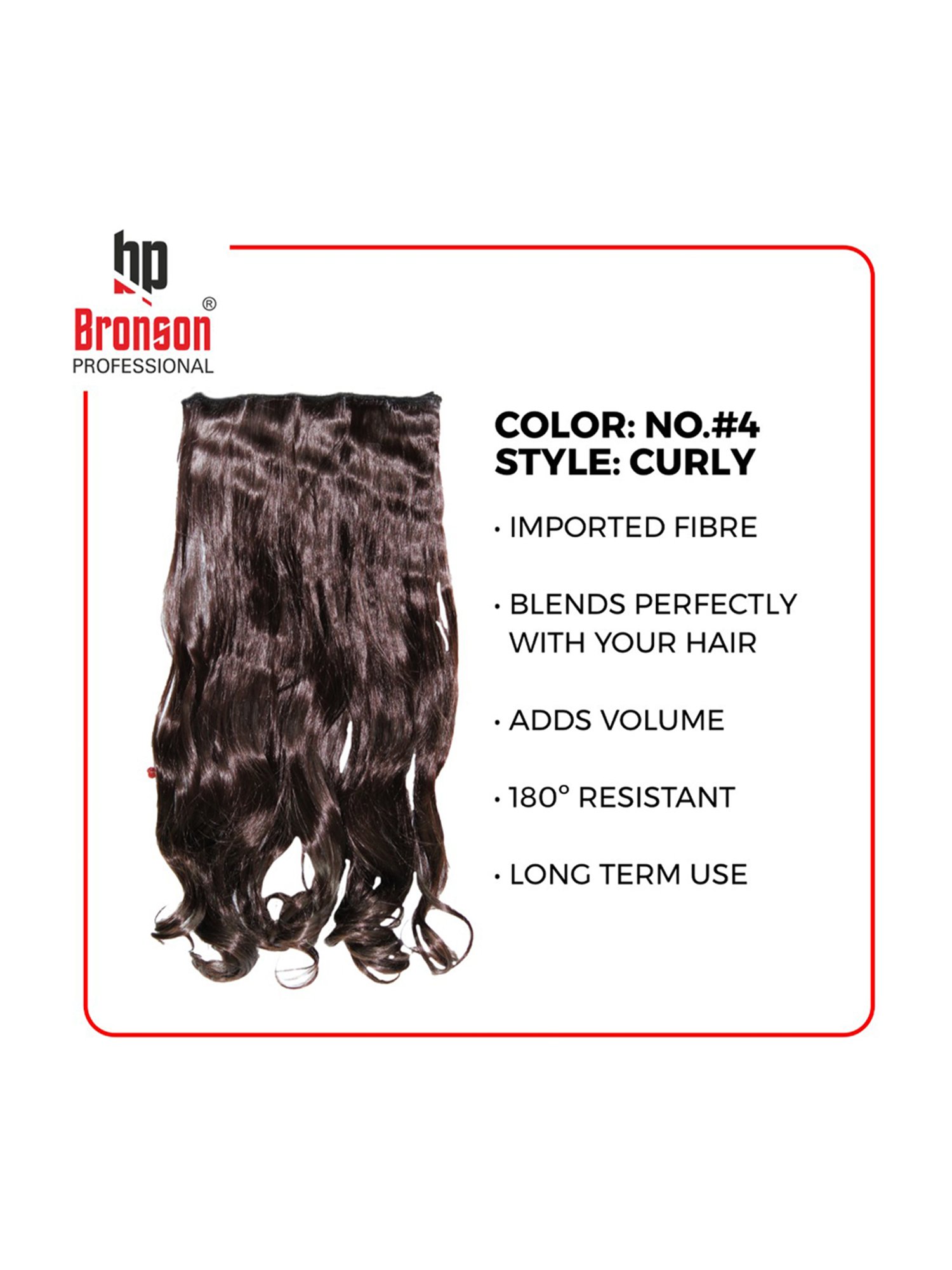 Bronson Professional Out Curl 5 Clip-In Hair Extensions Dark Brown No. 4 - 24 Inches