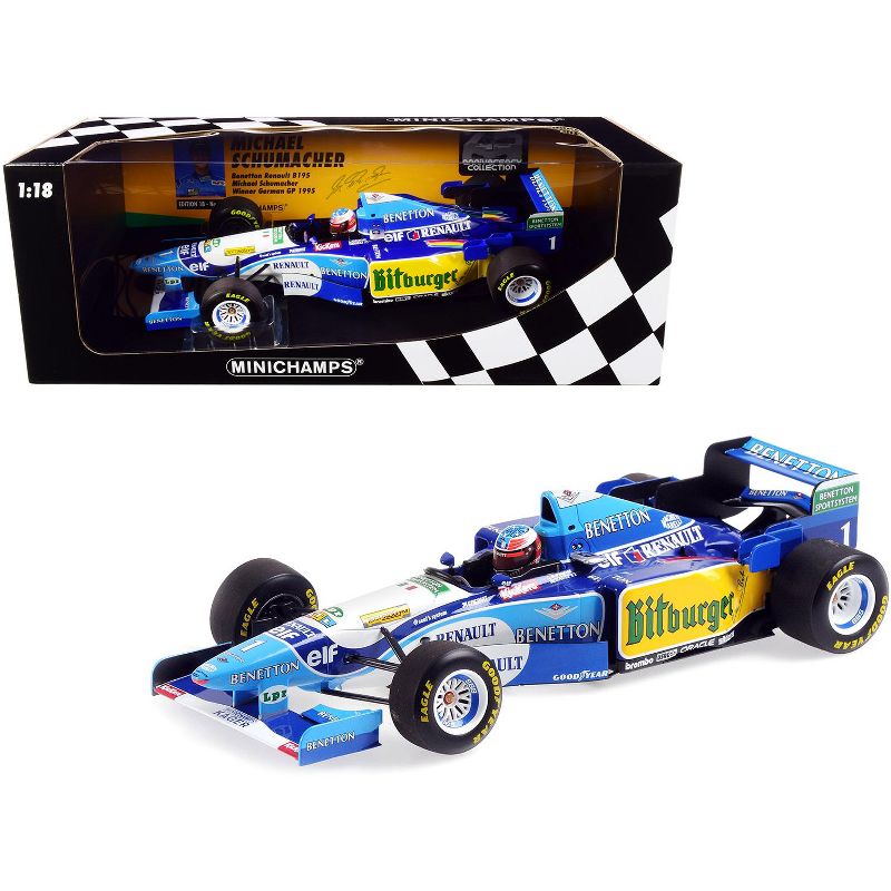 Benetton Renault B195 #1 M. Schumacher Winner German GP Formula 1 F1 (1995) Ltd Ed 480 pcs 1/18 Diecast Model Car by Minichamps
