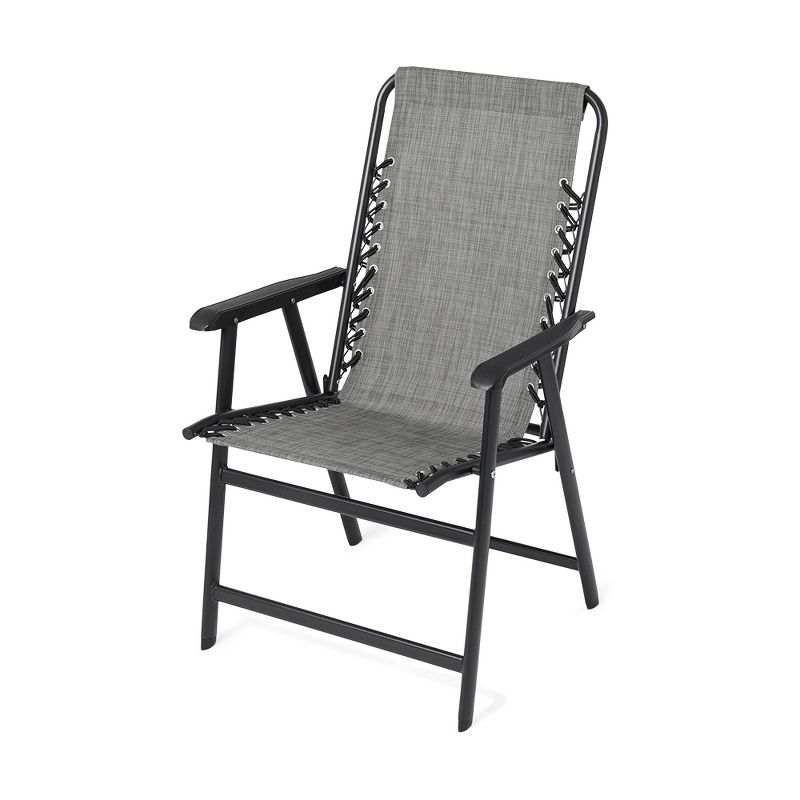 Caravan Canopy Infinity Suspension Steel Frame Folding Chair, Gray (2 Pack)