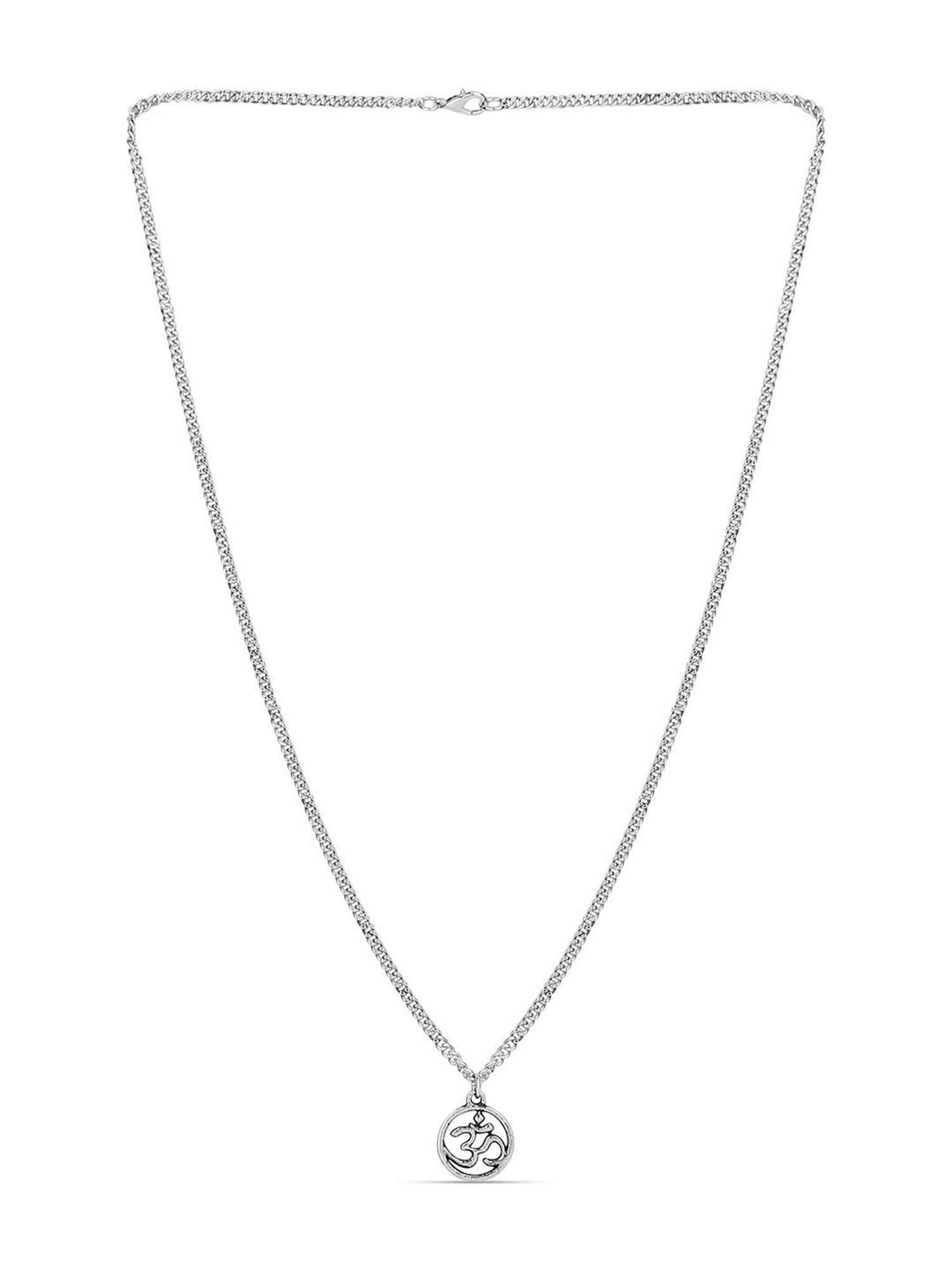 The Bro Code Silver-Plated OM Charm Pendant Necklace For Men