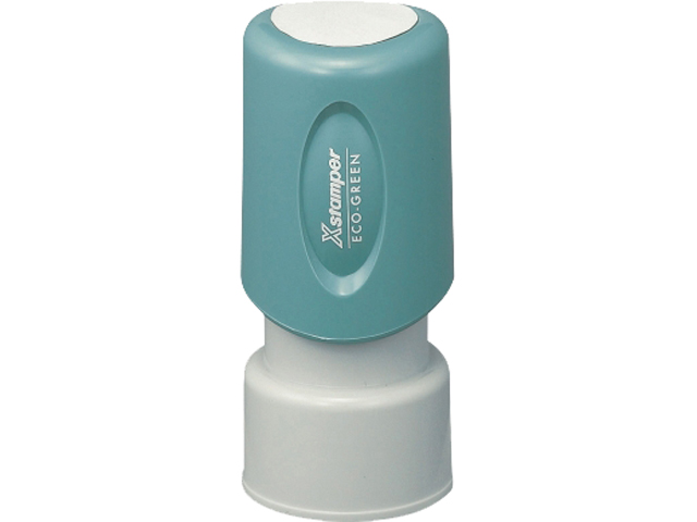 Xstamper 11418 Pre-Inked ENTERED Stamp - 0.63" Impression Diameter - Red - Plastic Cap - Recycled - 1 Each