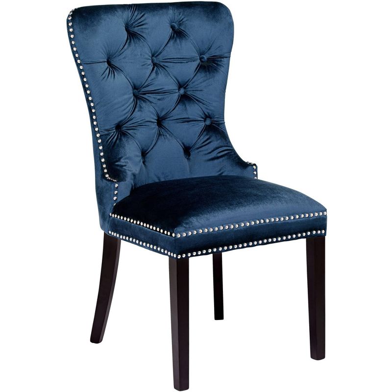 Studio 55D Euphoria Tufted Blue Velvet Dining Chair