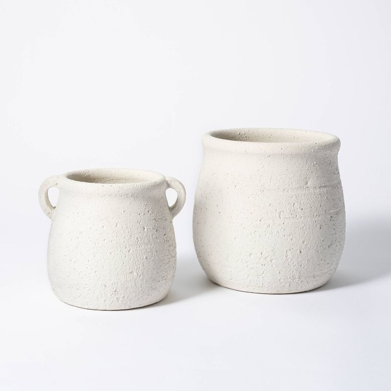 9" x 9.5" Rustic Weathered Planter White - Threshold™ designed with Studio McGee