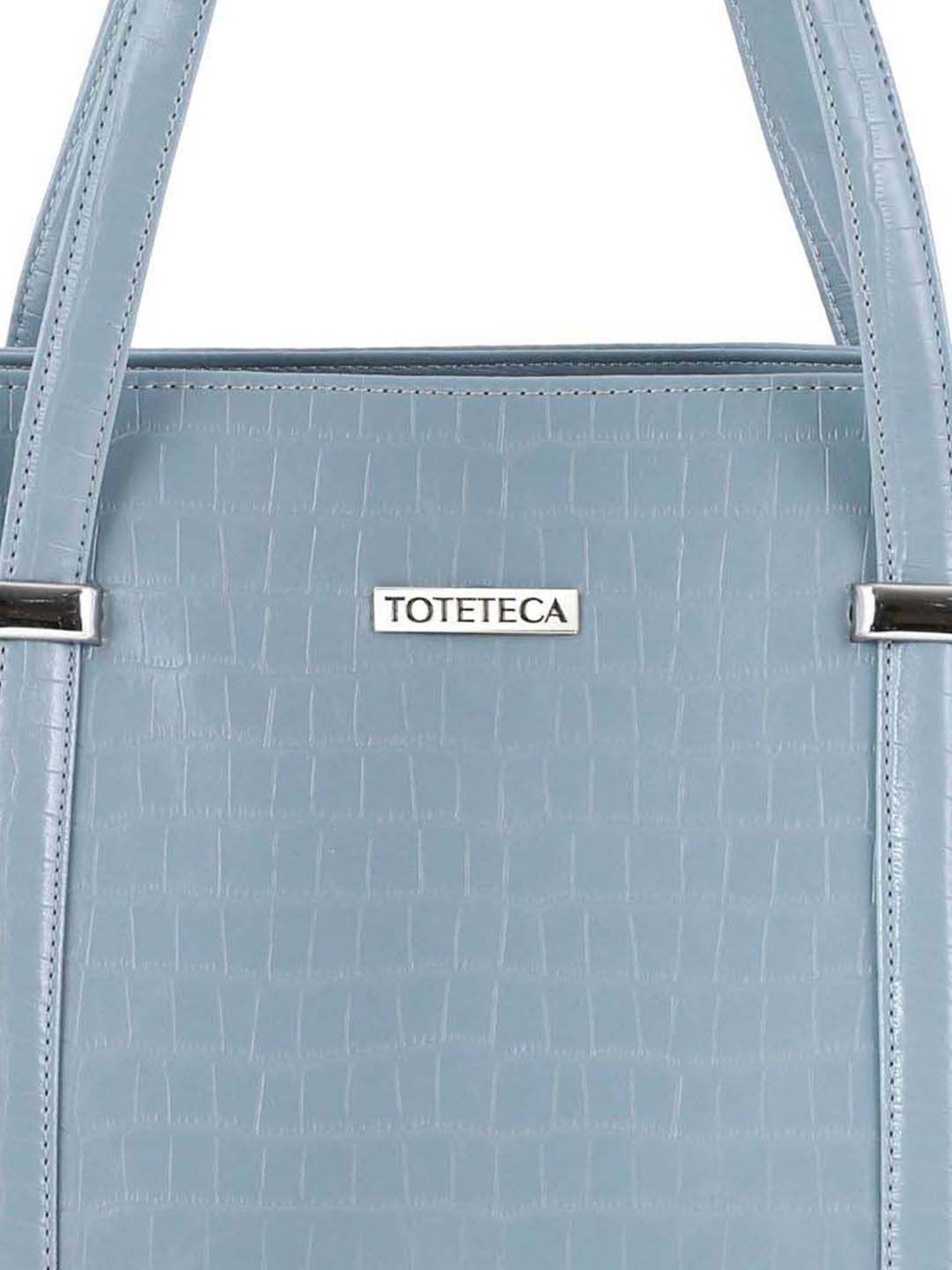 Toteteca Blue Textured Medium Tote Handbag
