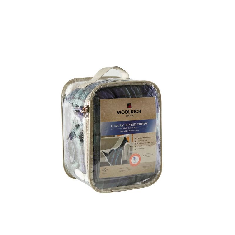 60"x70" Brewster Mink to Berber Heated Throw Blanket Blue/Green - Woolrich