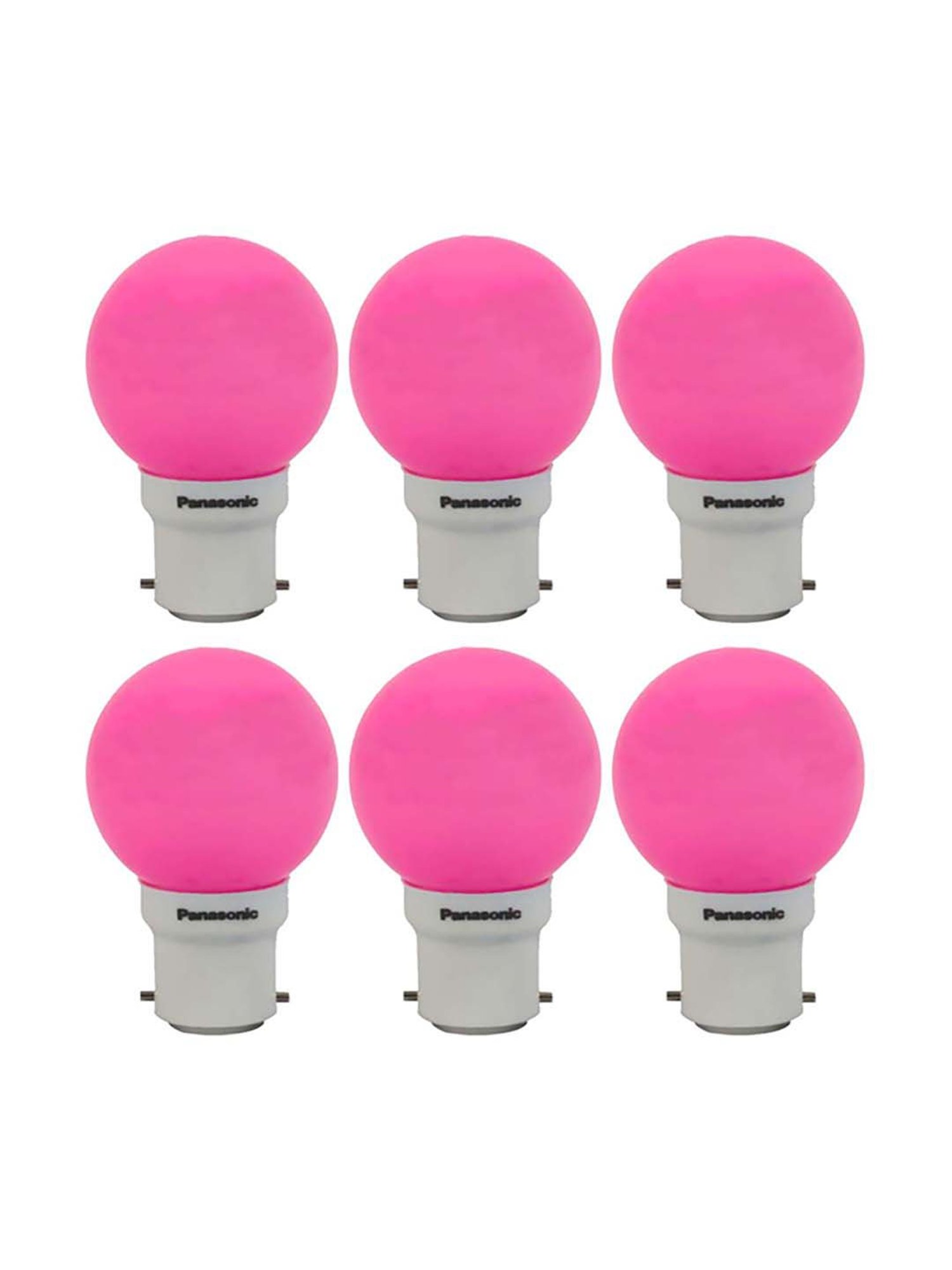 Panasonic 92853PN 0.5W B22 Night Light Spherical LED Bulb - Pack of 6 (Pink)