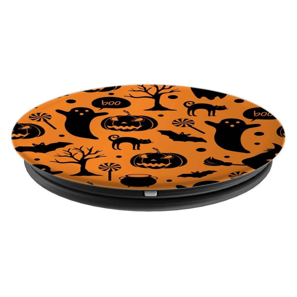 Halloween Pop Socket - Pumpkin, Ghost, Black Cat, Bat Orange - PopSockets Grip and Stand for Phones and Tablets