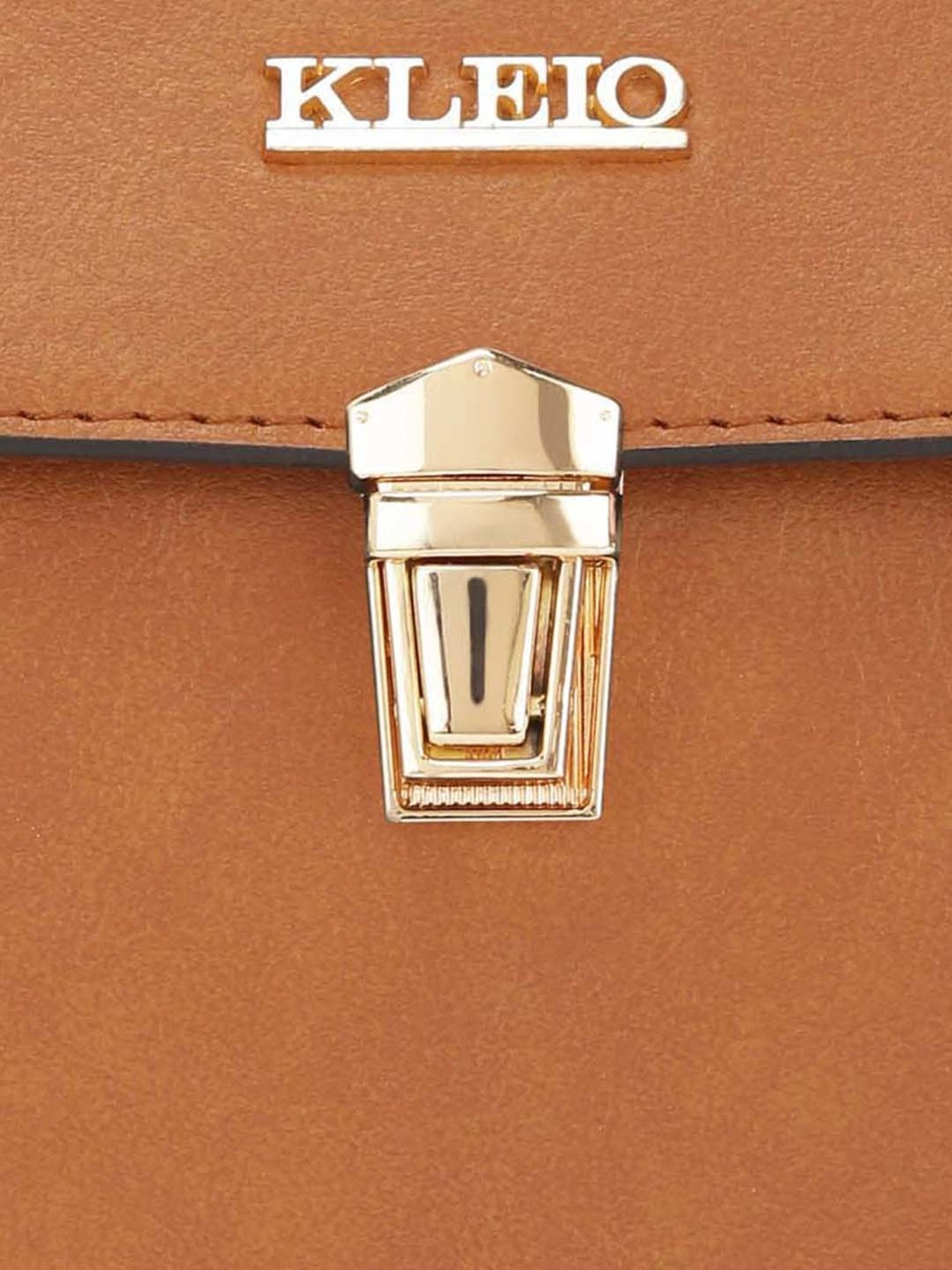 KLEIO Tan Solid Medium Shoulder Bag