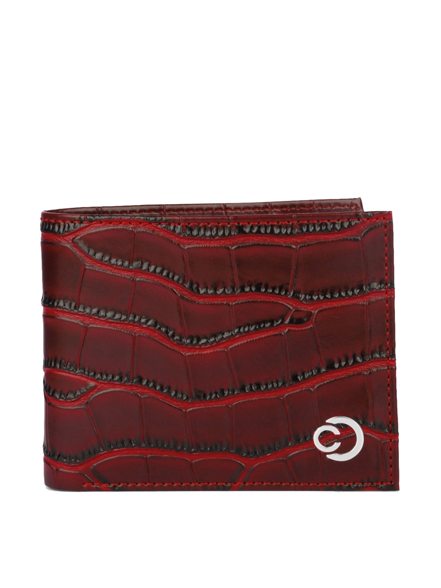 Caprese Red Casual Faux Leather Bi-Fold Wallet for Men