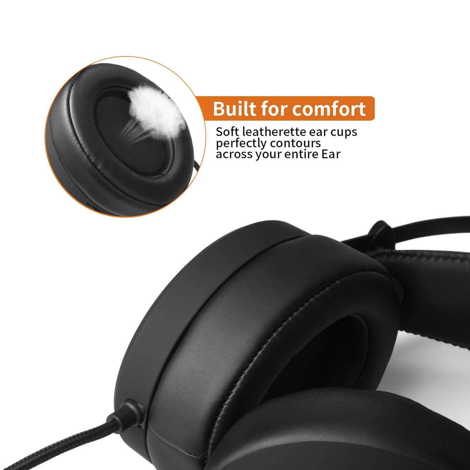 NUBWO Gaming headsets PS4 N7 Stereo Xbox one Headset Wired PC Gaming Headphones with Noise Canceling Mic , Over Ear Gaming Headphones for PC/MAC/PS4/Xbox one