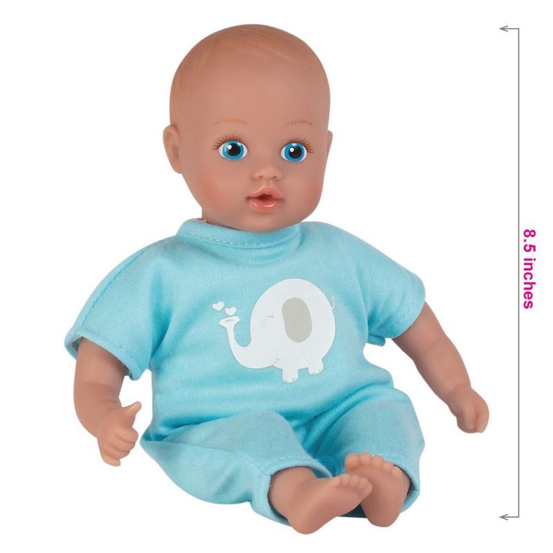 Adora Soft Baby Doll Boy Baby Tot Elephant Dreams 8.5 Mini Vinyl Doll, Cuddly Weighted Body, Blue Eyes