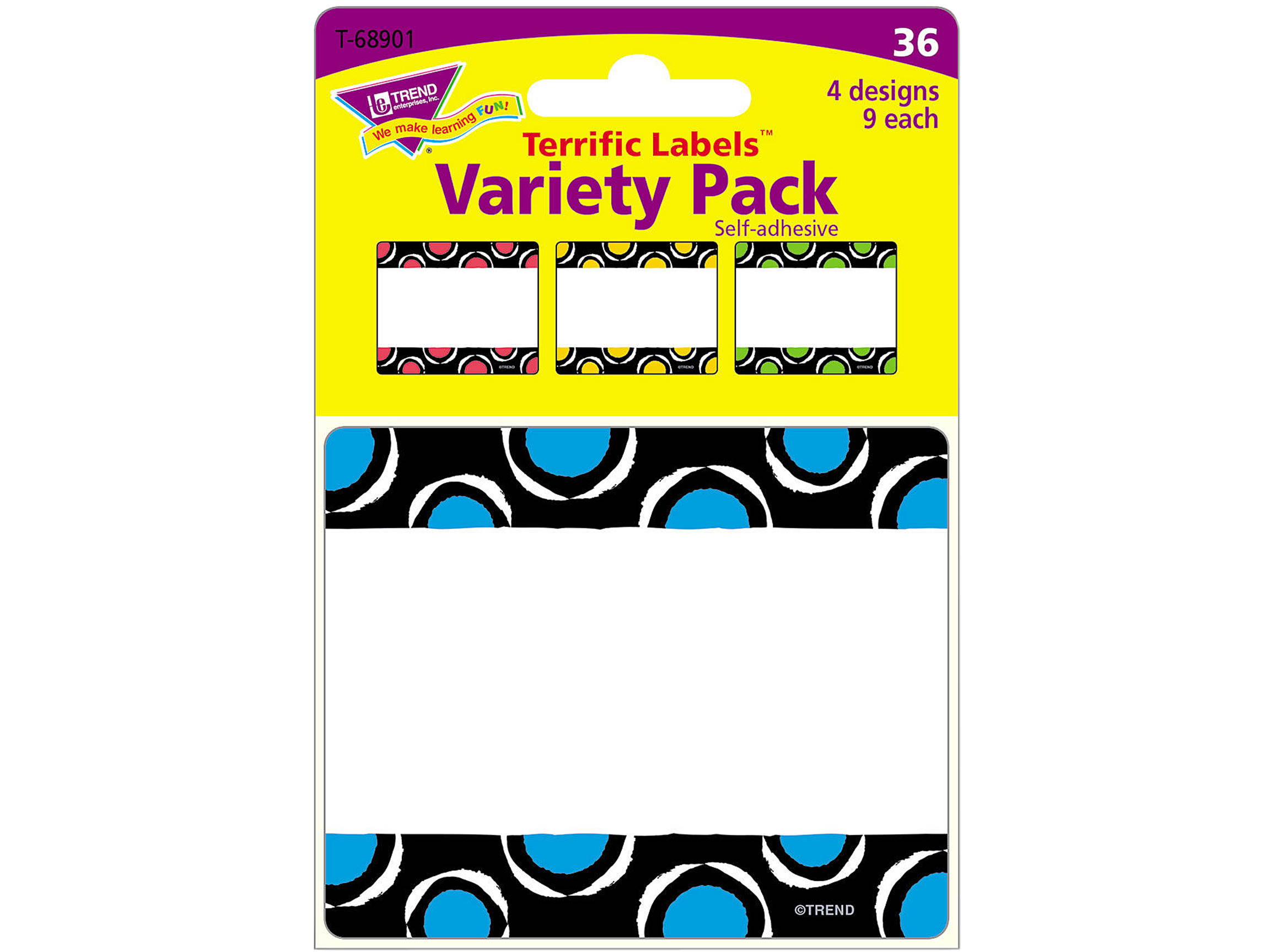 TREND T68901 Bold Strokes Circles Terrific Labels Variety Pack