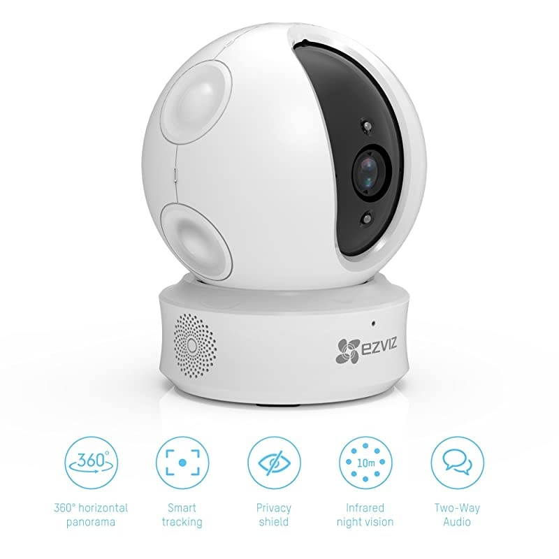 EZ360 1080P HD PanTiltZoom WiFi Home Security CameraAuto Motion Tracking Night Vision TwoWay Audio White Camera Only