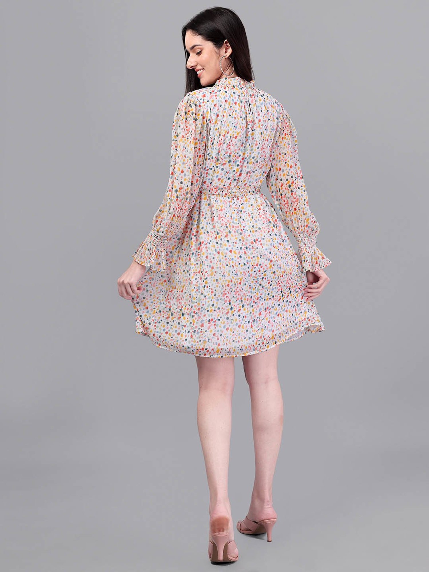 MASAKALI.CO Multicolor Abstract Print A Line Dress