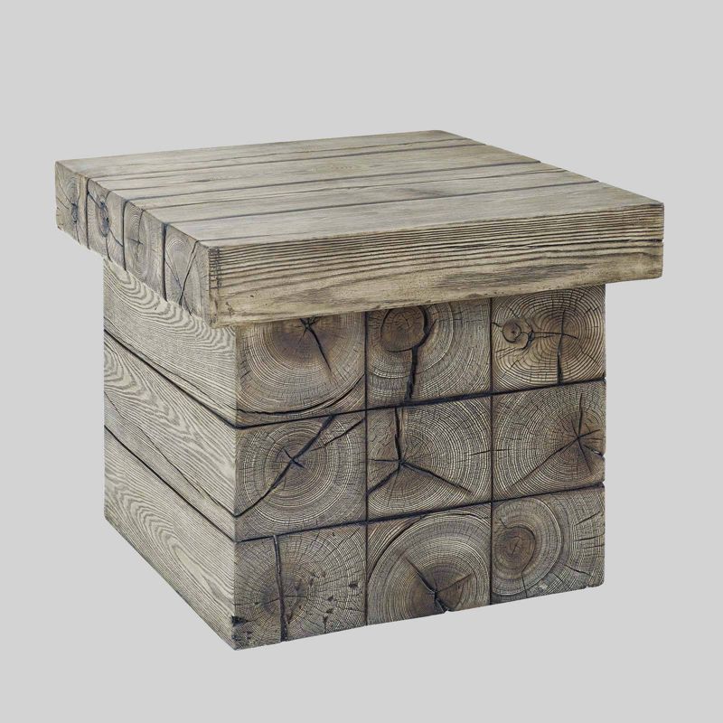 Manteo Rustic Coastal Outdoor Patio Side Table Light Gray - Modway