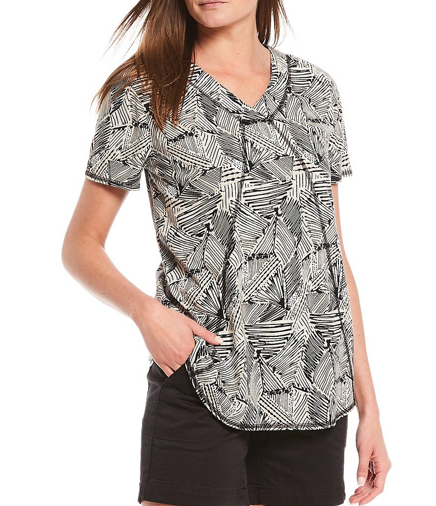 Westbound Natural Geo Short Sleeve V-Neck Tee