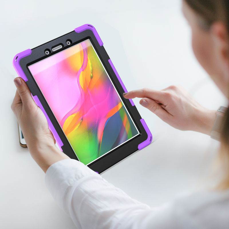 Galaxy Tab A 8.0 T290 Case, Heavy Duty Rugged Shield Case, Shockproof Drop Protection Kickstand Handstrap Shoulderstrap For Samsung Galaxy Tab A 8.0 2019 SM-T290 [Black]