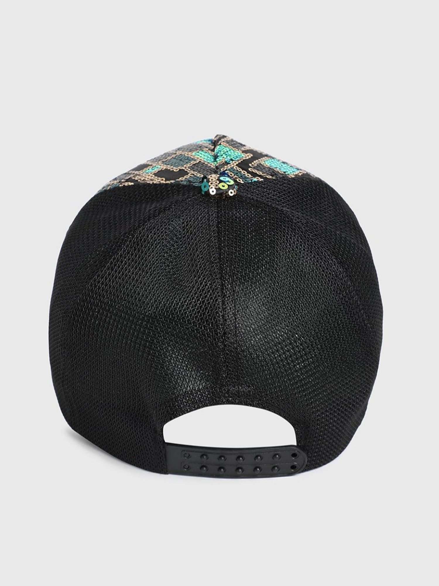 HauteSauce Black Embellished Baseball Cap