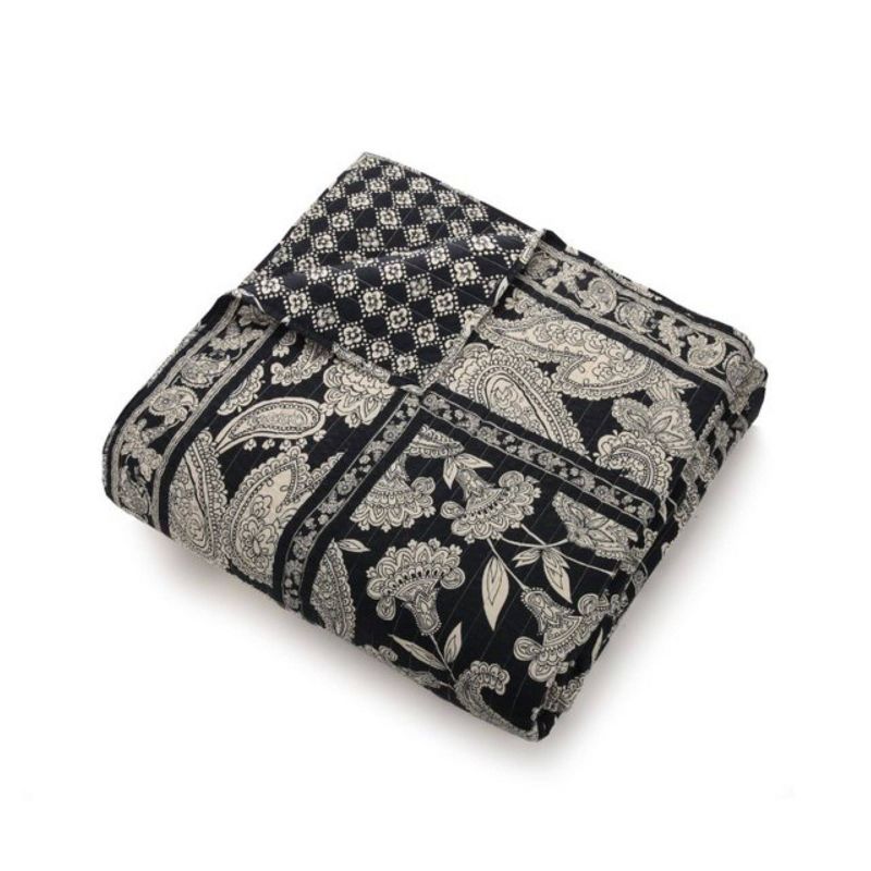 Twin Makani Paisley Reversible Quilt Black/White - Vera Bradley