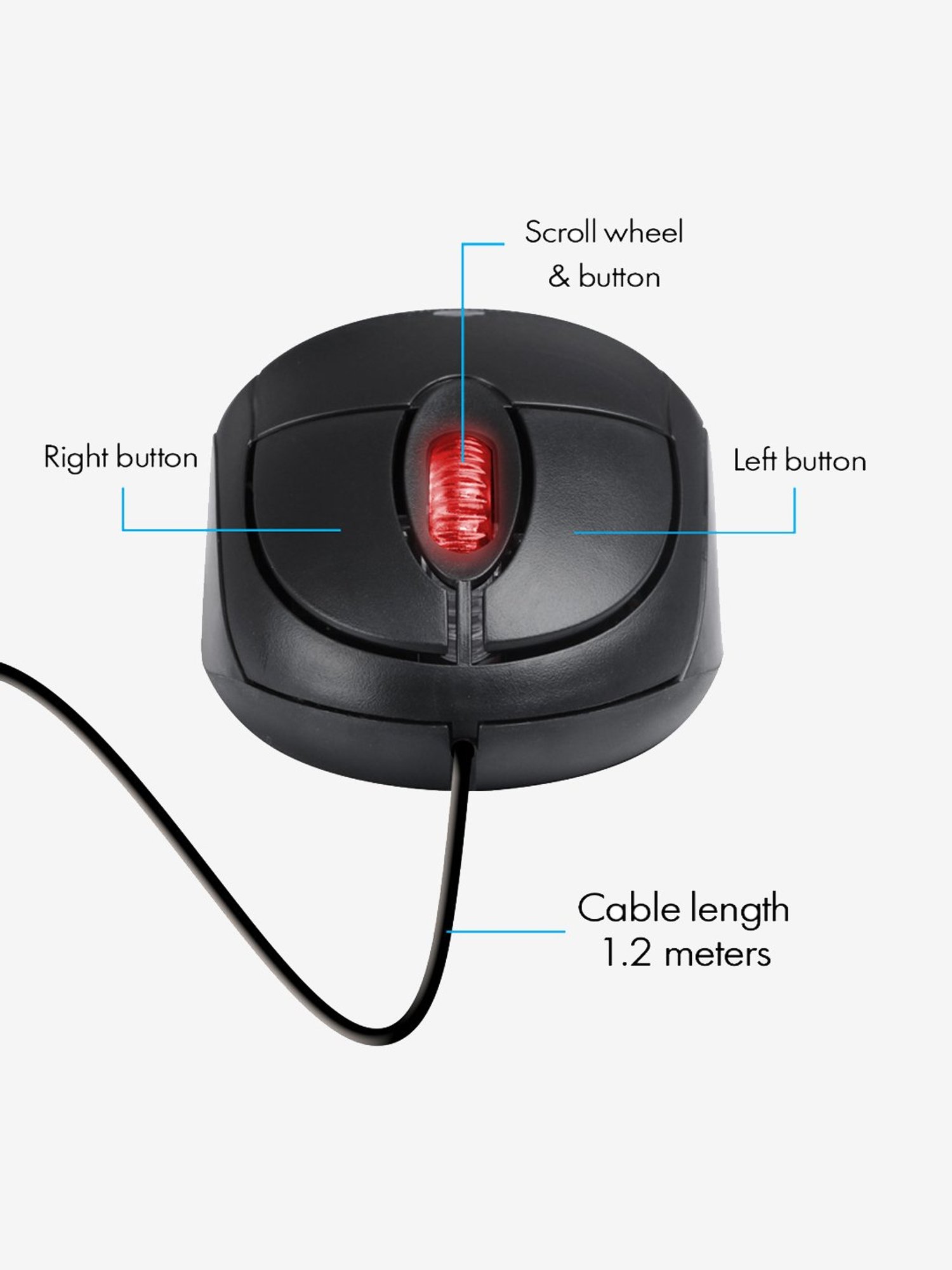 Zebronics Zeb-Rise Wired Mouse (Black)