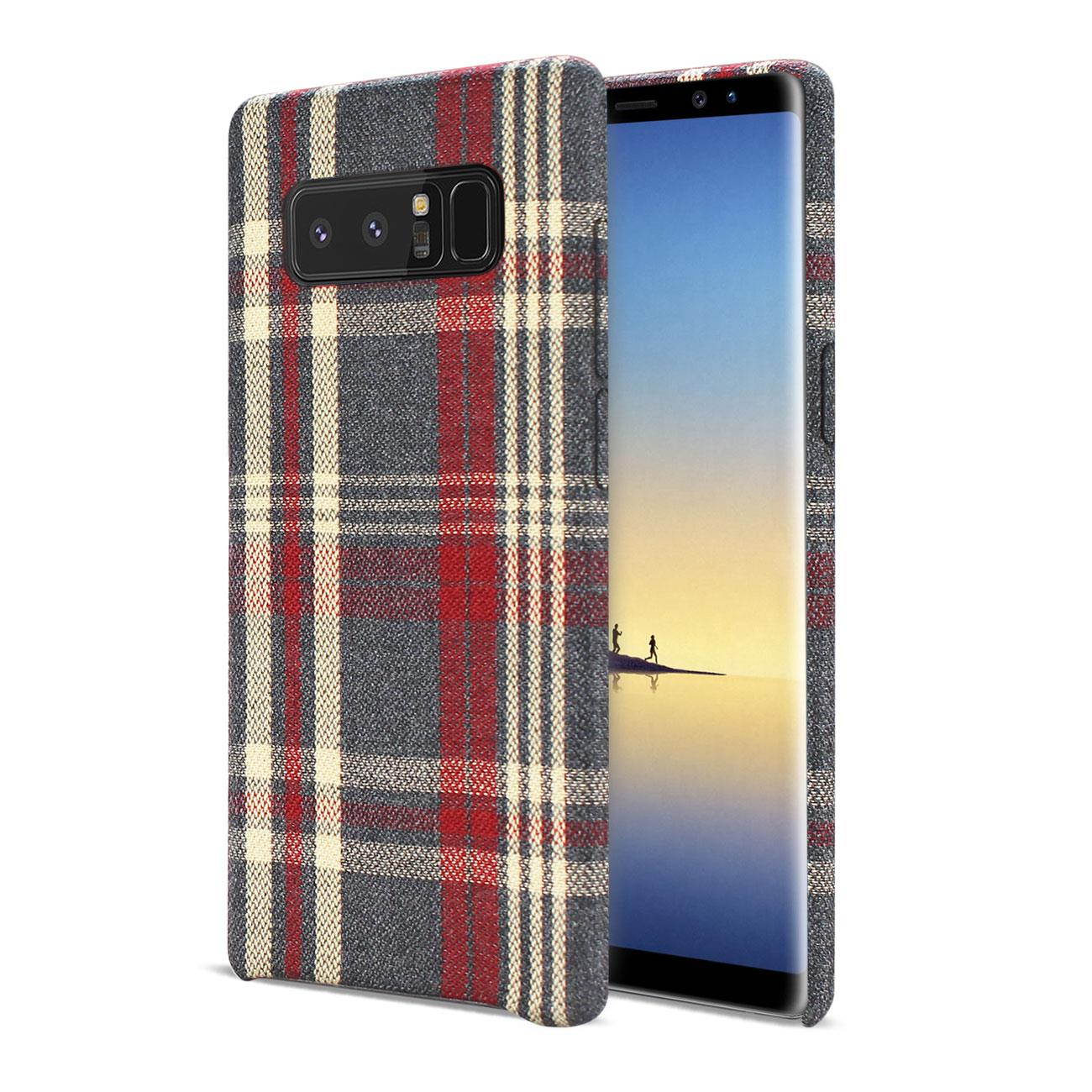Reiko Checked Fabric Case for Samsung Galaxy Note 8 In Red