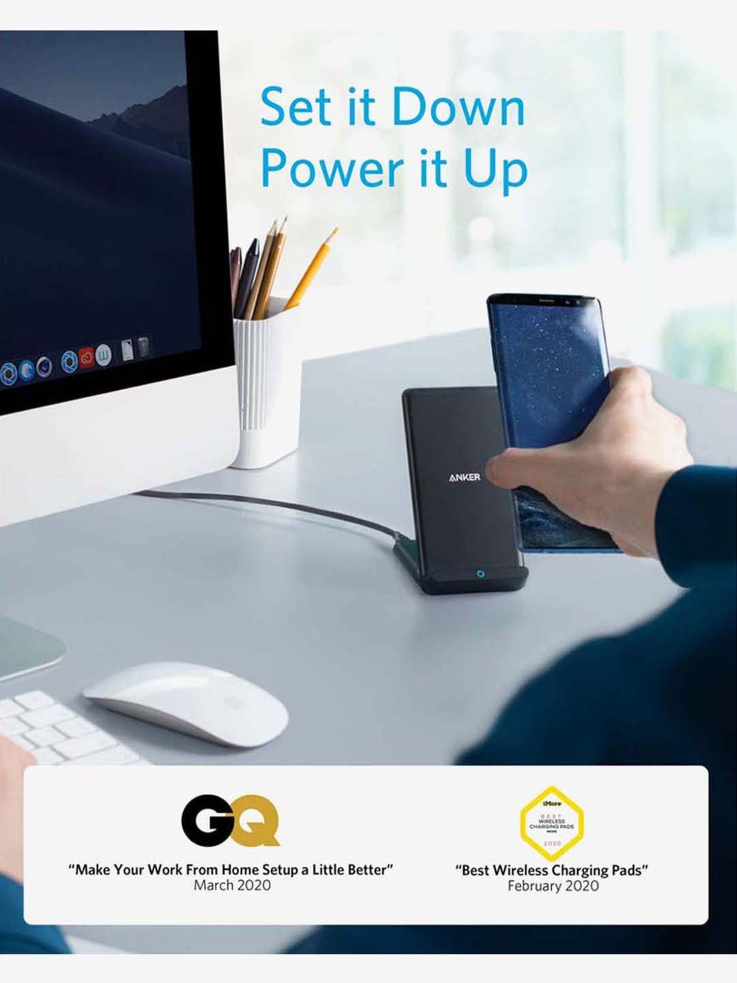 Anker PowerWave Evo A2523011 Stand with QC 3.0 Wireless Charger (Black)