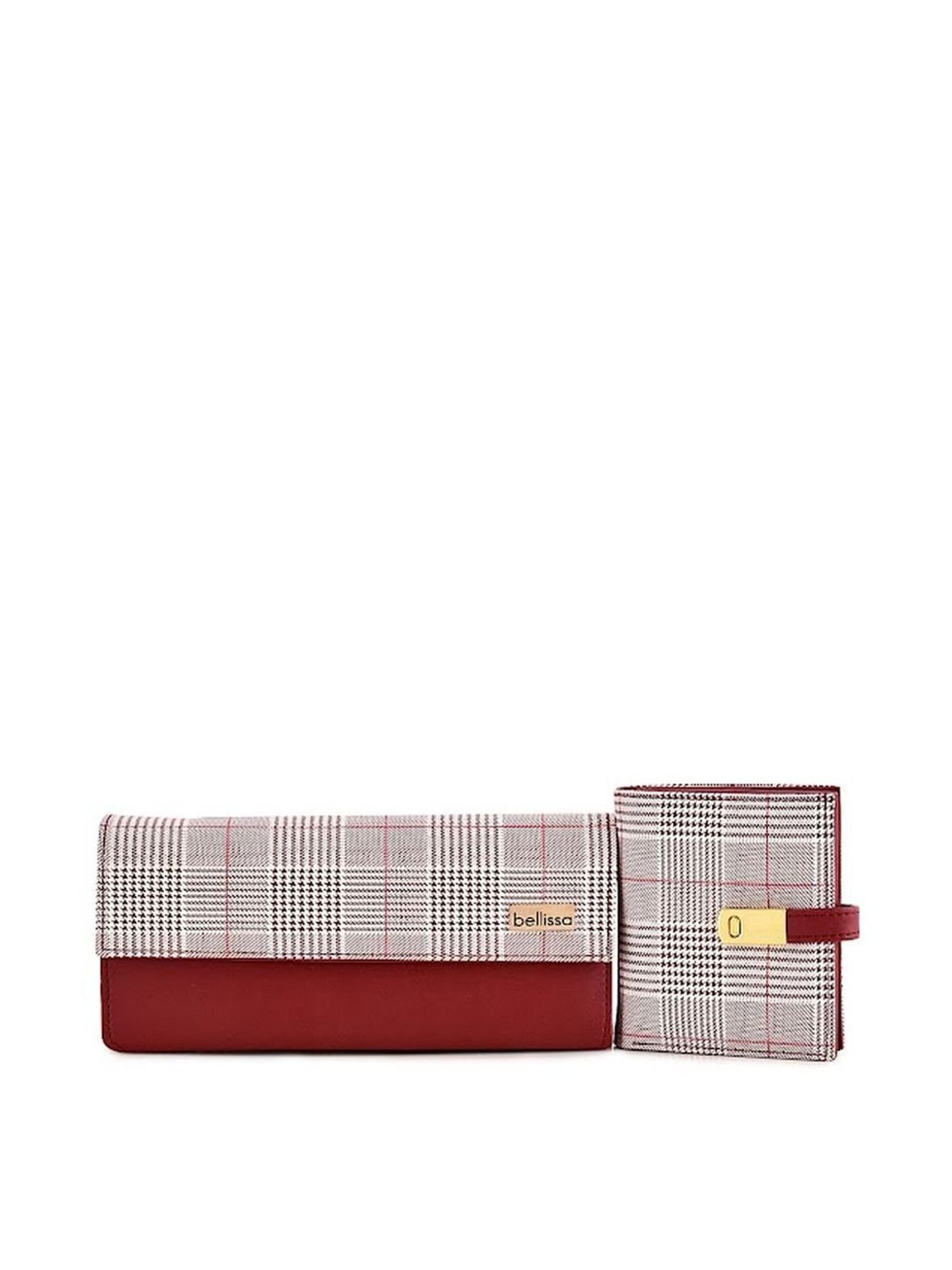 Bellissa Maroon Striped Combo Wallet for Women
