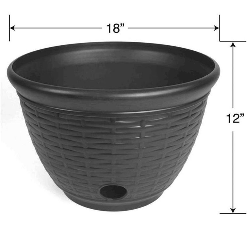 Liberty Garden LBG-1920 100 Foot Wicker High Density Resin Water Hose Storage Pot for Backyard, Garden, or Home, Bronze
