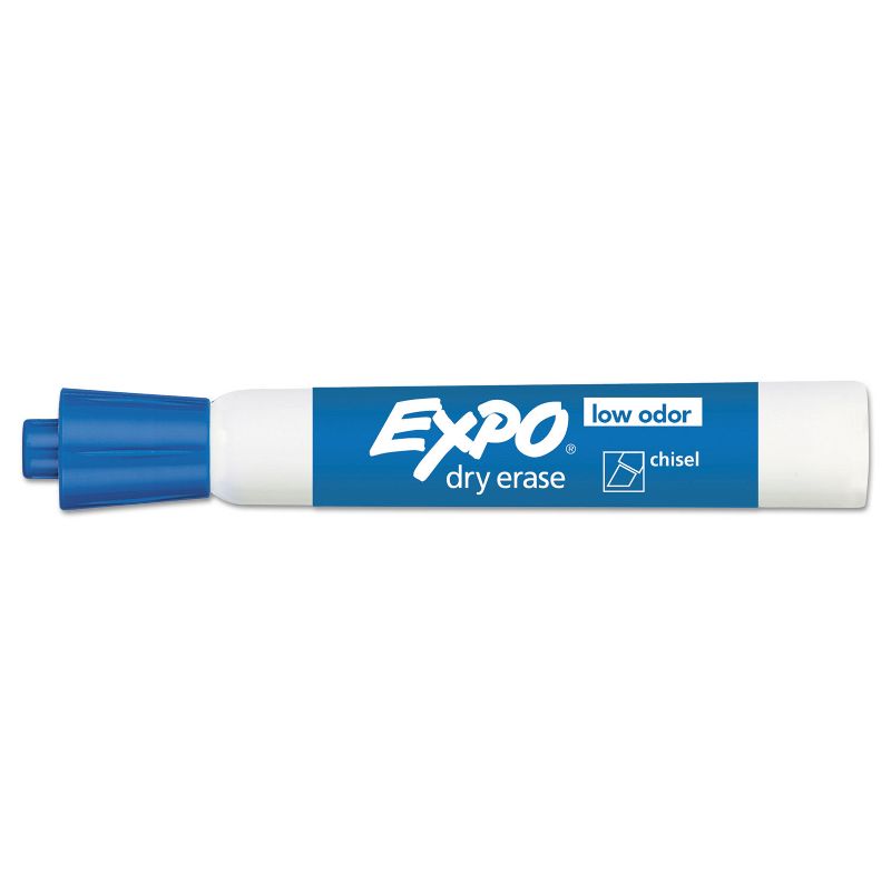 EXPO Low Odor Dry Erase Marker Chisel Tip Blue Dozen 80003