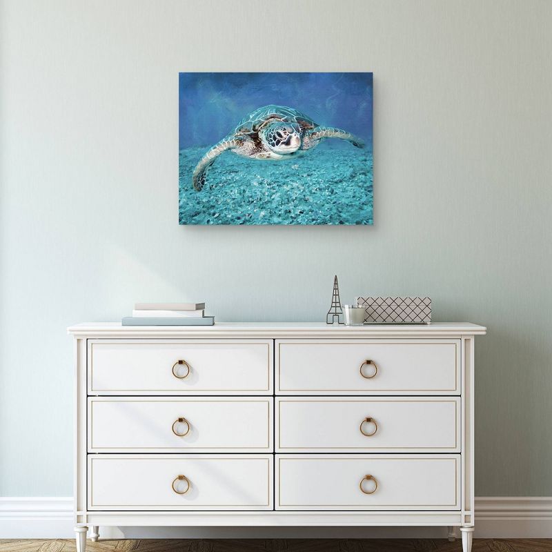 22" x 28" Sea Turtle by Studio Arts Unframed Wall Canvas - Masterpiece Art Gallery