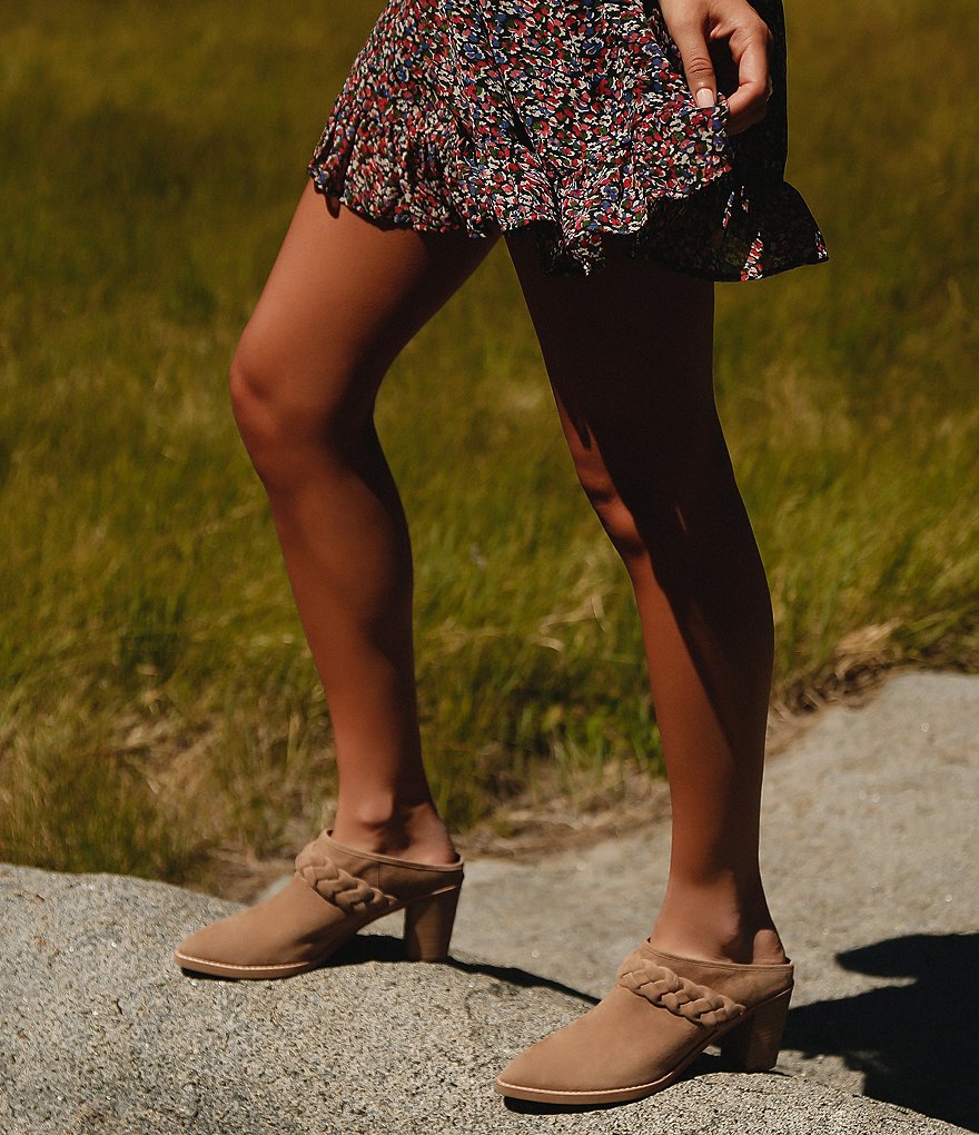 Dolce Vita Serla Braided Strap Suede Shootie Mules