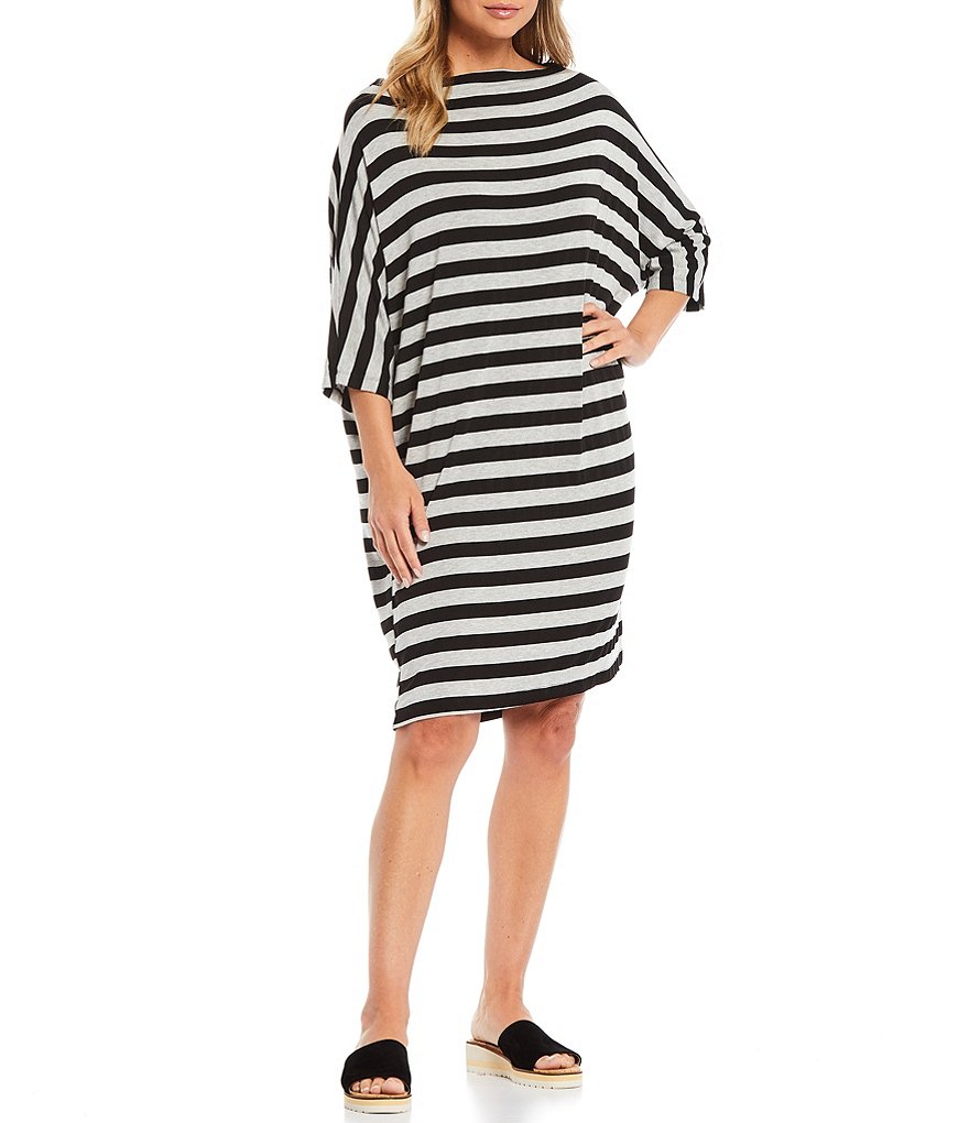 Bryn Walker Ingrid Jersey Stripe Short Sleeve Crew Neck Dress