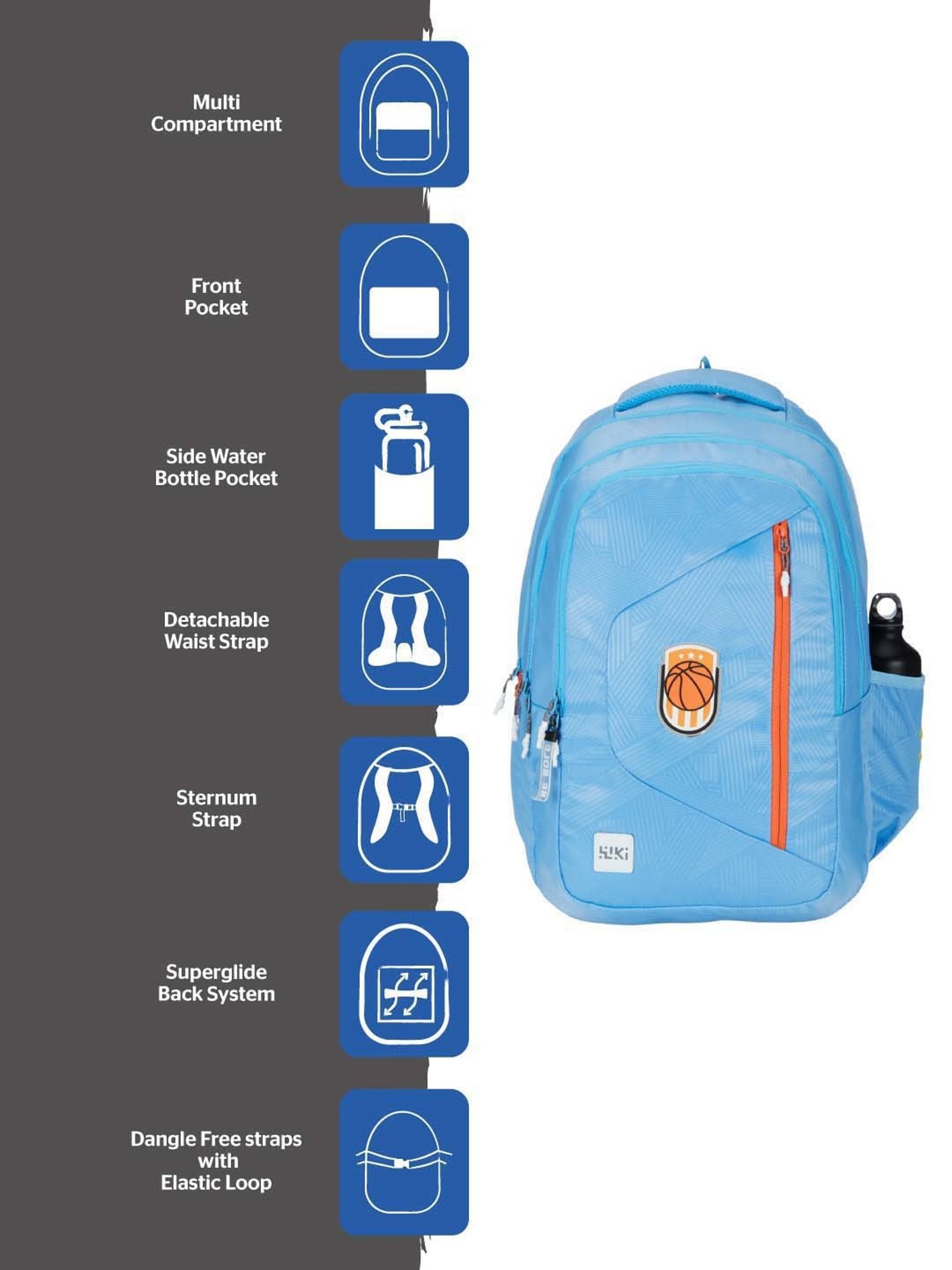 Wiki 47.5 Ltrs Blue Medium Laptop Backpack